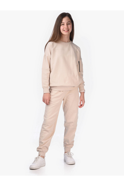 Victor and Jane By Styli Solid Round Neck Sweatshirt & Joggers Sets