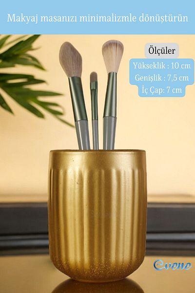 Evene Organizator de machiaj de culoare aurie - Organizator pentru pensule Model 11