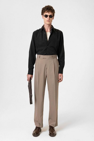 Antioch Mink Striped Relaxed Fit Men's Trousers