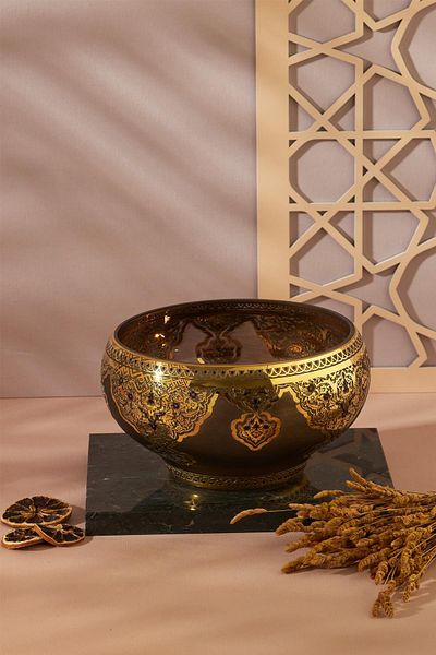 Anadolia وعاء خشبي زجاجي من شهزاد