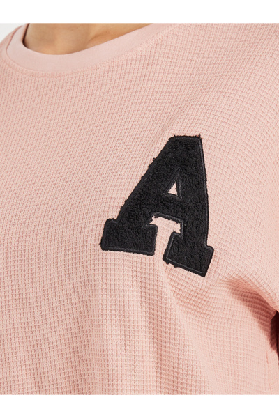 Styli Waffle Knit Embroidered Detail T-Shirt & Wide Leg Joggers Co-Ords