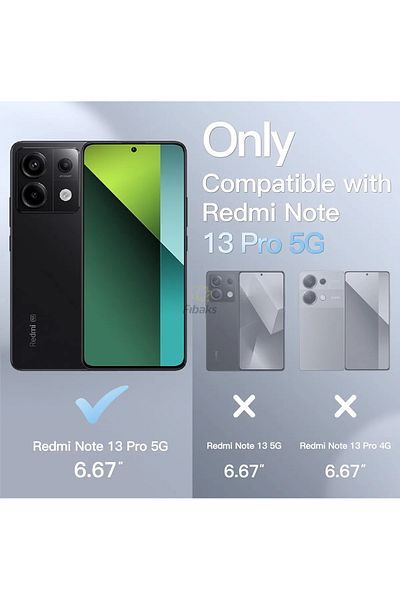 Fibaks حافظة لهاتف Xiaomi Redmi Note 13 Pro 5g مع حماية لعدسة الكاميرا وشعار ملون شفاف يظهر غطاء لامع
