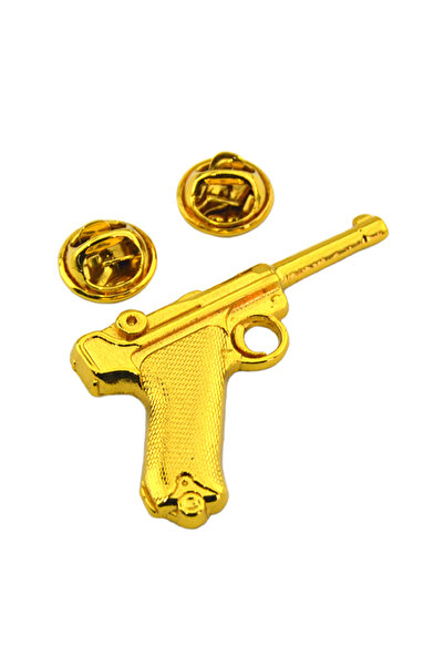 anahtarlıksepeti Tabanca Silah Rozet - LGR-P8 Yaka Rozeti - Gold Görünümlü