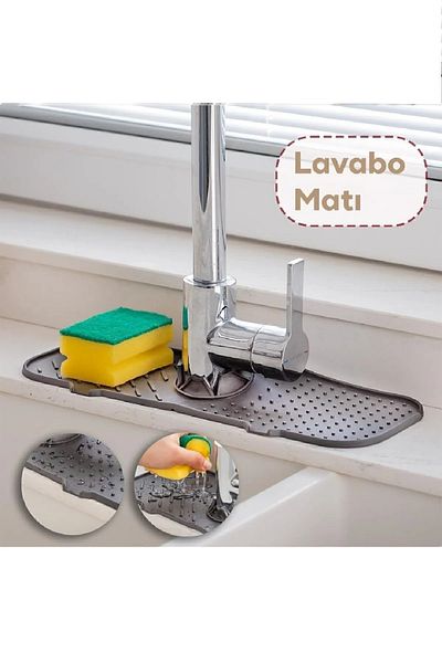 LEON LİFE Red Rose Water Holder Faucet Mat Προστατευτικό πατάκι βρύσης για κουζίνα και μπάνιο
