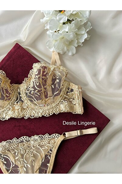 CES'Y LİNGERİE Σετ σουτιέν Lace and Underwire Brode - Χρώμα δέρματος