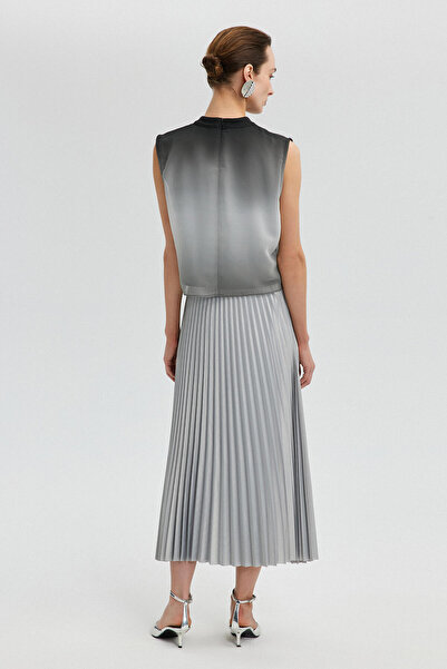 Touché Privé ARMLESS STAND COLLAR CHIFFON BLUZ