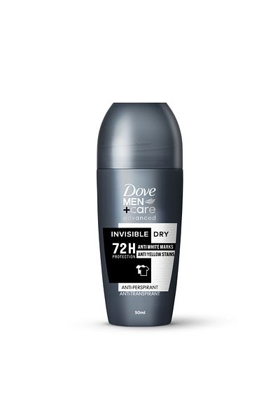 Dove Roll-On Deodorant, Advanced Care Invisible Dry for Men, 50ml