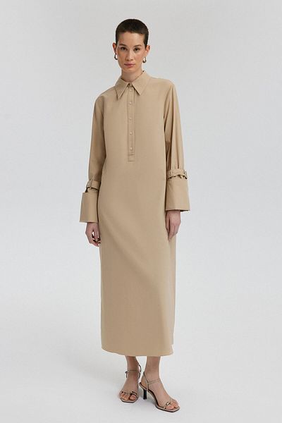 Touché Privé Popeline-Kleid mit breiten Bündchen