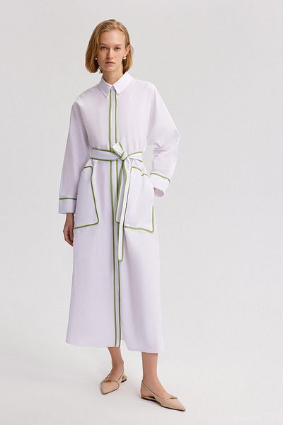 Touché Privé POPLIN DRESS WITH BELLY WAIST AND BELLY DETAIL
