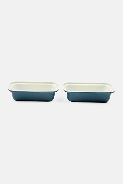 Cook With Color 2 Pcs Non Stick Mini Loaf Pan Set, Slate Blue