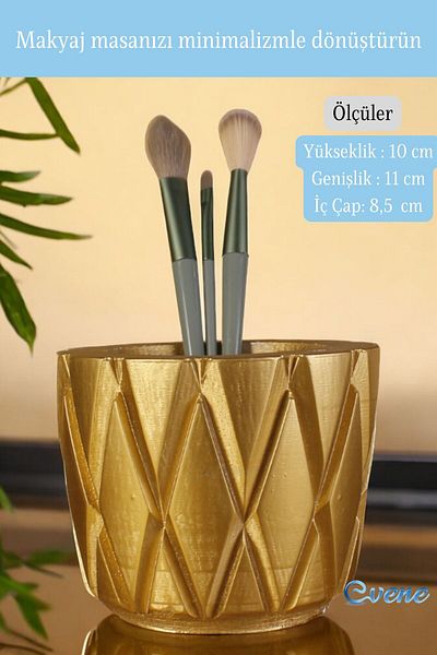 Evene Χρυσός οργανωτής μακιγιάζ - Πινέλο και Organizer Model 18