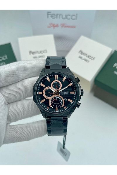 Ferrucci Men Wrist Watch Fc 12459Fm Function Black Color + Bracelet Gift