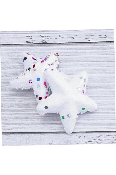 Sole Στολίδι Πρωτοχρονιάτικο Πεύκο Snowy Star Στολίδι Χριστουγεννιάτικο Δέντρο Πολύτιμος Φορά 6 Τεμάχια 5 cm