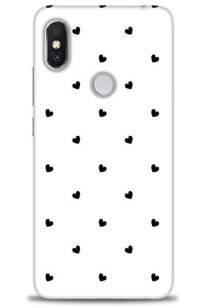 GMOtp Xiaomi Redmi Note 6 Pro Kılıf - Siyah Kalpler