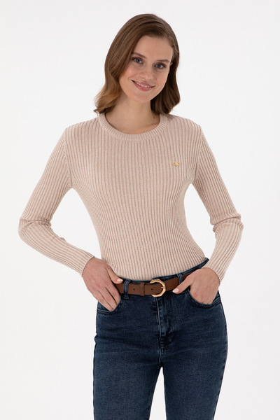 U.S. Polo Assn. Дамски пуловер с камъни за велосипед 50294092-VR049