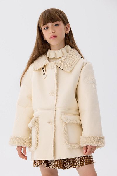 Tyess Bg Store Girl's Ecru Coat