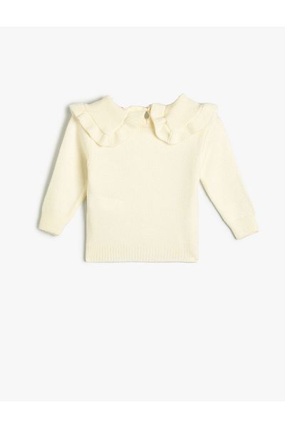 Koton Basic Sweater Baby Collar Ruffle Detailed
