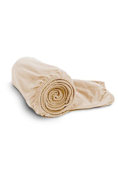 Tertio Combed Cotton Elastic Single or Double Bed Sheet - Ecru