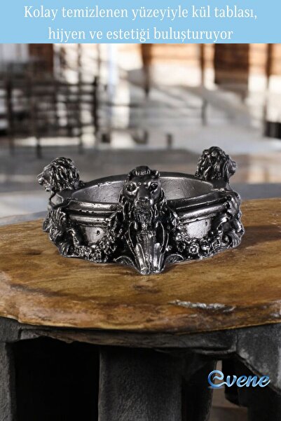 Evene Küllük Gümüş Eskitme Kül Tablası Dekoratif Küllük Model 7