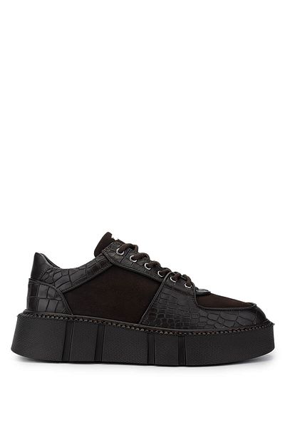 Tamer Tanca Men's Genuine Leather Brown Sneakers & Sports Shoes