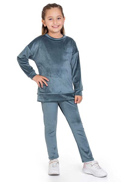 My Kids Wear Velvet Basic Solid Color Children's Set