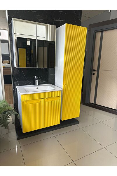 noce 65 cm LAKE BANYO DOLABI AYNALI VE BOY DOLAPLI CNC İŞLEMELİ