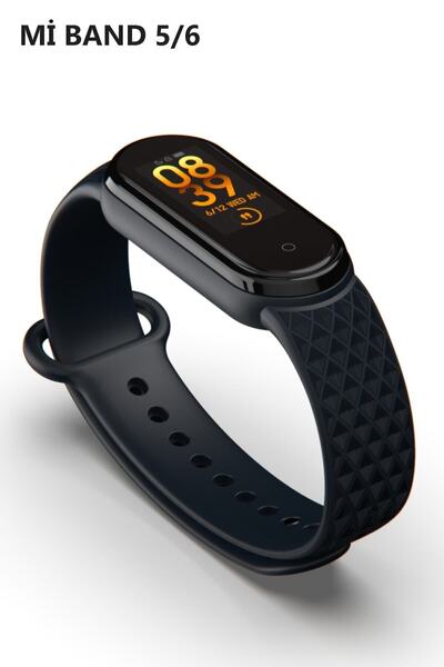 PUFWİN Xiaomi Mi Band 5 Ve 6 Uyumlu Kordon (KABARTMA DESENLİ)