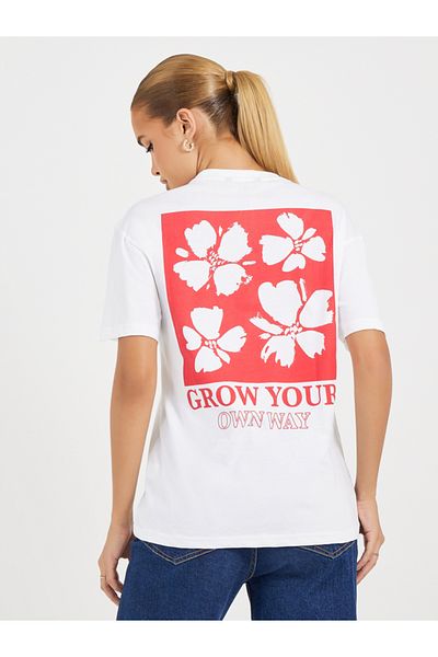 Styli Slogan Graphic Print Short Sleeve Oversized T-Shirt