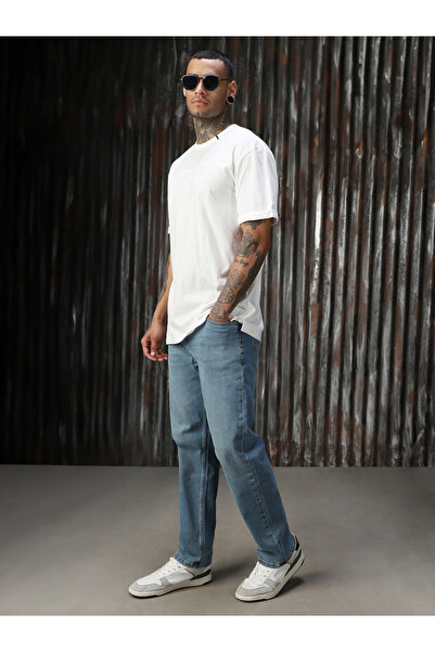 High Star By Styli Solid Cotton Relaxed Fit Round Neck T-Shirt