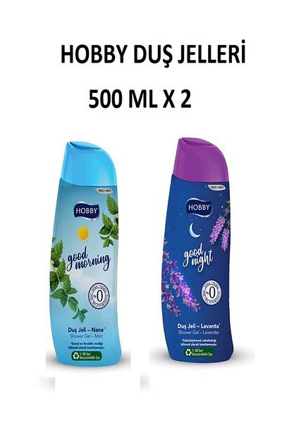 Hobby Good Morning, Good Night Shower Gels - Alcohol, Paraben, Silicone Free 500ml X 2