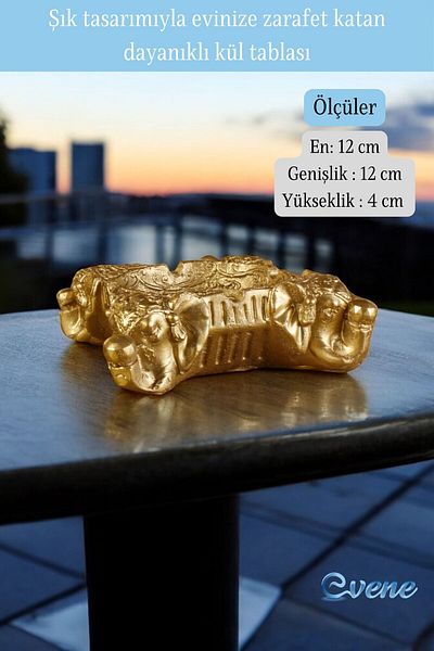 Evene Ashtray Gold Ashtray Decorative Ashtray Model 6