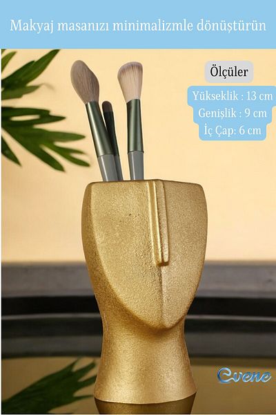 Evene Gold Colored Makeup Organizer - Brush Holder and Organizer Model 23