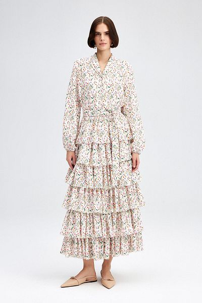 Touché Privé ROMANTIC FLOWER PATTERNED FLAT DETAIL DRESS