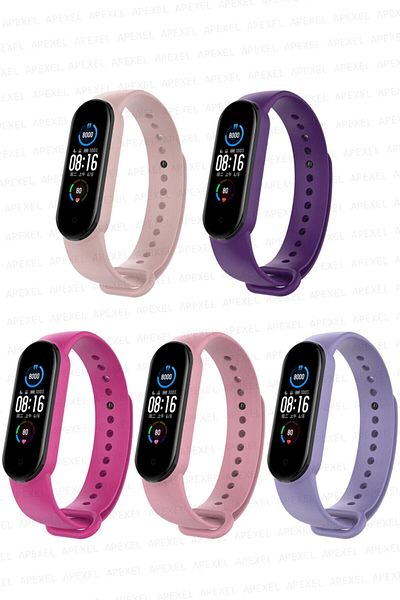 PUFWİN مجموعة السوار المتوافقة مع Xiaomi Mi Band 5 و6 مكونة من 5 قطع