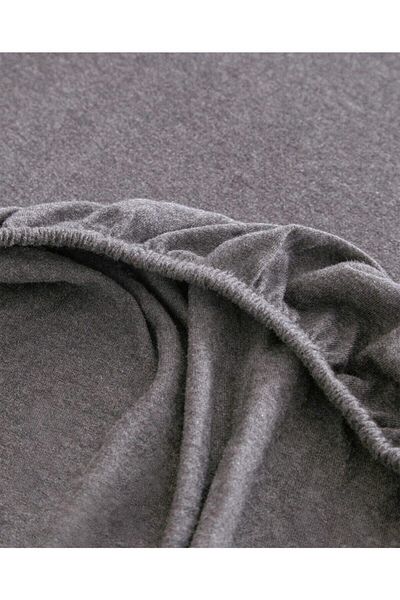 Tertio Combed Cotton Elastic Single or Double Bed Sheet - Anthracite
