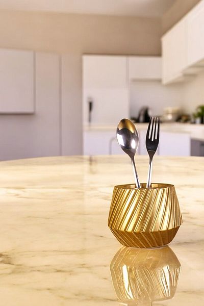 Evene Decorative Upright Spoon Holder - Countertop and Gold Color Model 21