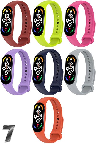 APEXEL Xiaomi Mi Uyumlu Band 7 Uyumlu Silikon Kordon Seti 7li