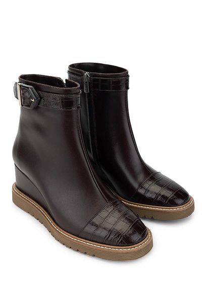 Tamer Tanca Women's Genuine Leather Brown Casual Boots