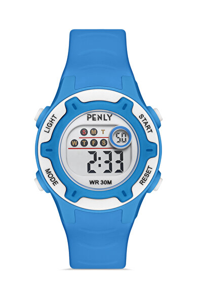 Penly Blue ChIldren's Clock 8203-2 SerIes - wIth Stopwatch and LIght Alarm