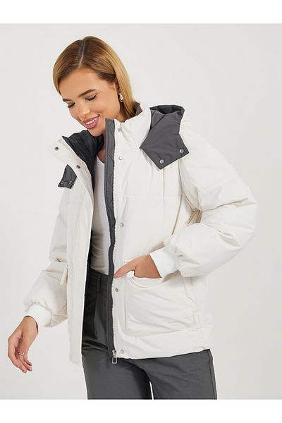 Styli Oversized Regular Length Padded Jacket with Contrast Hood