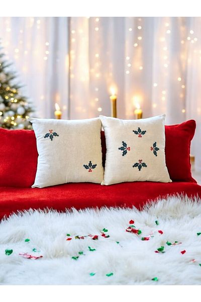 Pirene Decorative Linen Double Pillow Cover - Pillow Cover 1