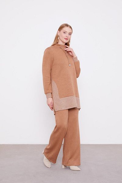 Levidor Camel Silvery Corded Trousers Set
