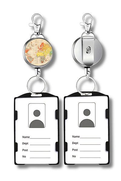 excarpin Atlas Retro Map Full Metal Carcasă din oțel Premium Suport card Yoyo Collar