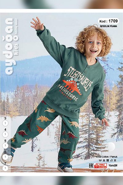 Aydoğan Boy's Arda Interlock Çağla Pajama Set 1709
