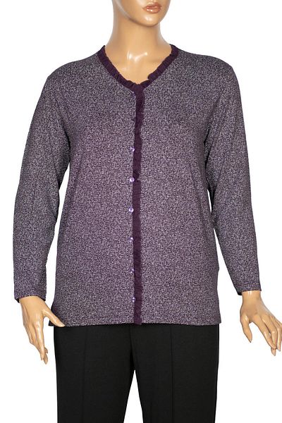 Pıtırcık Cimariva Women's Country Plus Size Ruffled Melted Plum Blouse