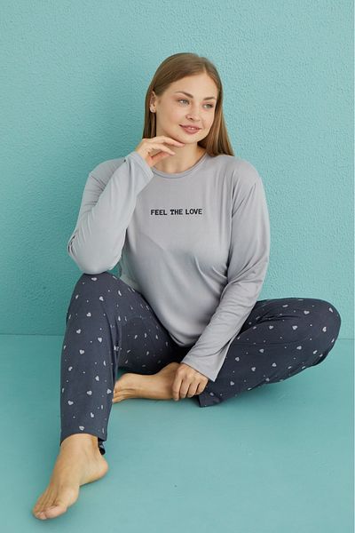 Mihra Women's Pajamas Long Sleeve Battal Plus Size
