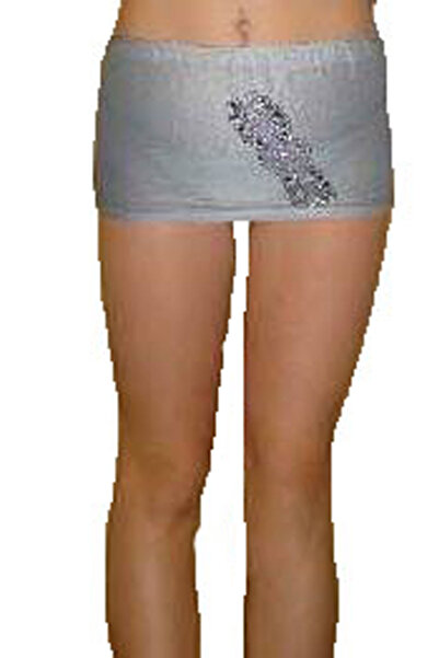 LM Transparan Nakışlı Pullu Uçuk Pembe Fantezi Ultra Mini Etek