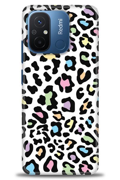 MRCİLETİSİM Xiaomi Redmi 12C Case Hd Printed Case - Colorful Leopard