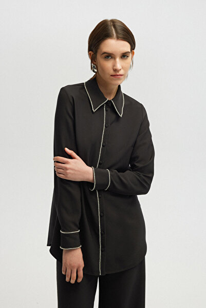 Touché Privé KREPOVÁ KREPOVÁ KOŠILE S LESKLÝM štrasem