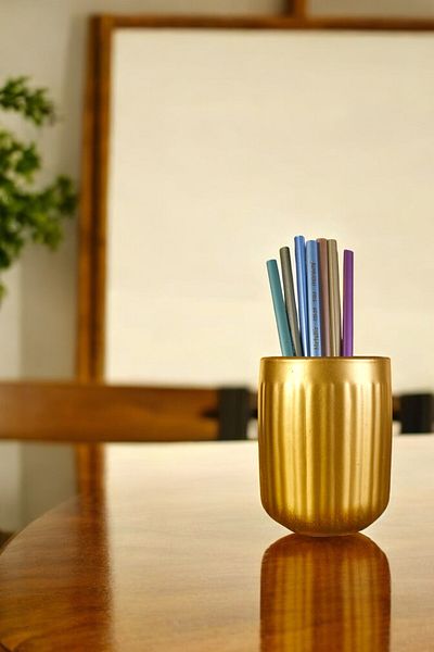 Evene Gold Colored Pen Holder and Desk Organizer - Model 11